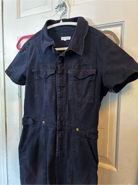 Good American Navy Short-Sleeve Utility Jumpsuit size 3
